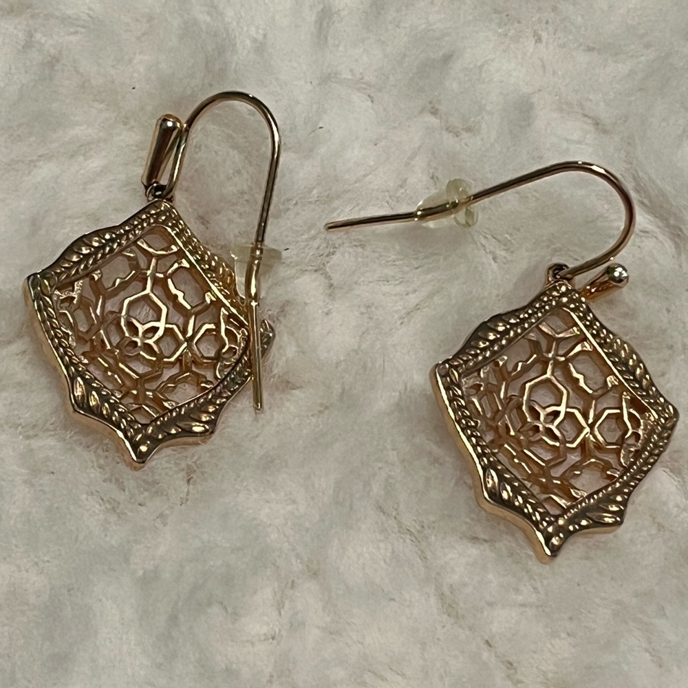 Kendra Scott Rose Gold Filigree Earrings